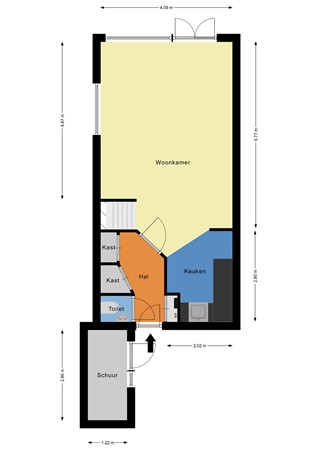Floorplan - Meerdijk 23, 3079 TB Rotterdam